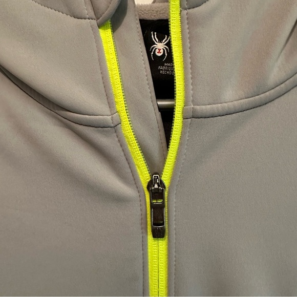 Spyder Mens Hooded Softshell Jacket, Alloy, Small Two Tone Grey Green Outerwear - Picture 4 of 13